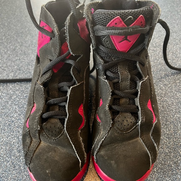 Kids Nike Air Jordan Retro VII size 13 (13c, toddler, black and red) - Picture 2 of 5